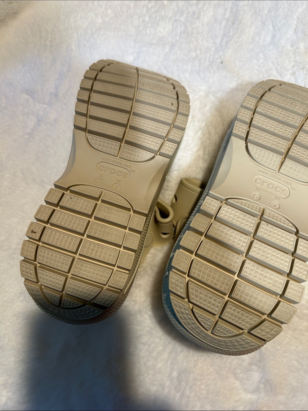 CROCS Women's Dual-Strap Slide Sandals in Beige - Picture 2 of 5